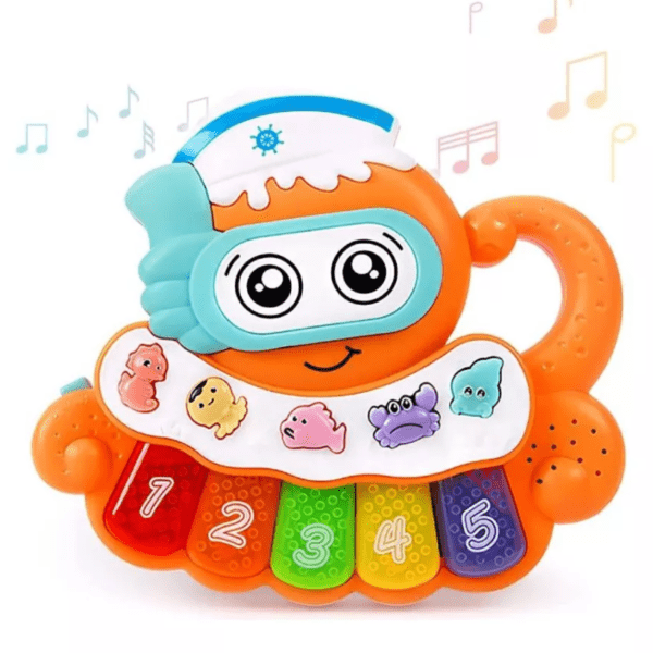 JUGUETE MUSICAL – PIANO DIDACTICO DE PULPO CON SONIDO